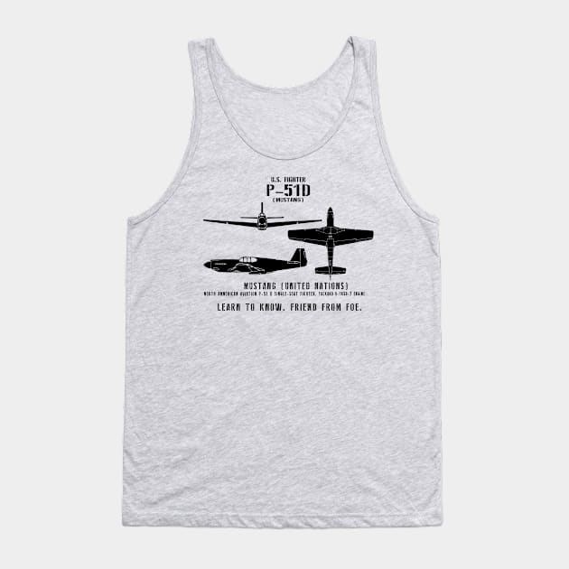 P-51 Mustang WWII Fighter Spotter Series Tank Top by DesignedForFlight